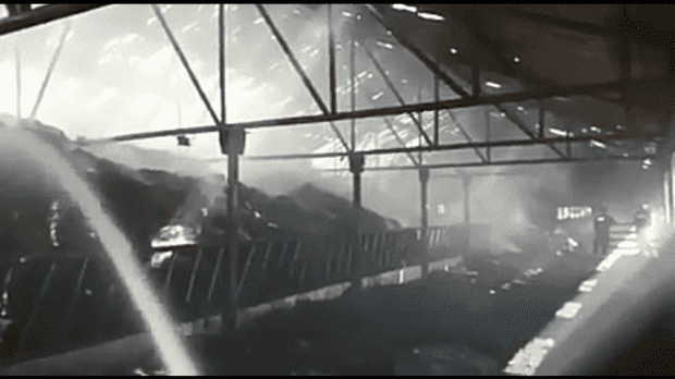 Incendiu într- un depozit din Mozăceni