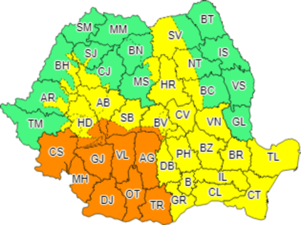 Avertizare ANM. Ninsoare și viscol în vestul Munteniei!