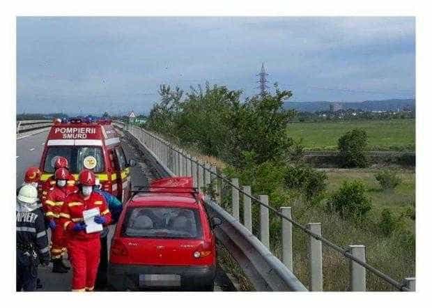 ACCIDENT PE A1! ȘOFERUL UNUI AUTOTURISM A PIERDUT CONTROLUL VOLANULUI