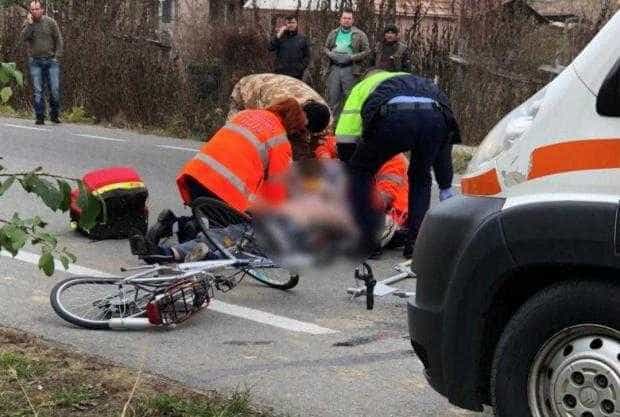 Biciclist acroșat de un autoturism, la Lerești!