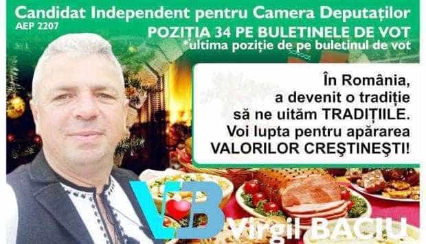 Virgil Baciu: „În România a devenit  o tradiţie să ne uităm tradiţiile. Voi lupta pentru apărarea valorilor creştineşti”