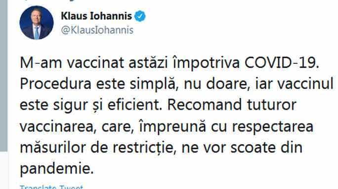 Klaus Iohannis on Twitter