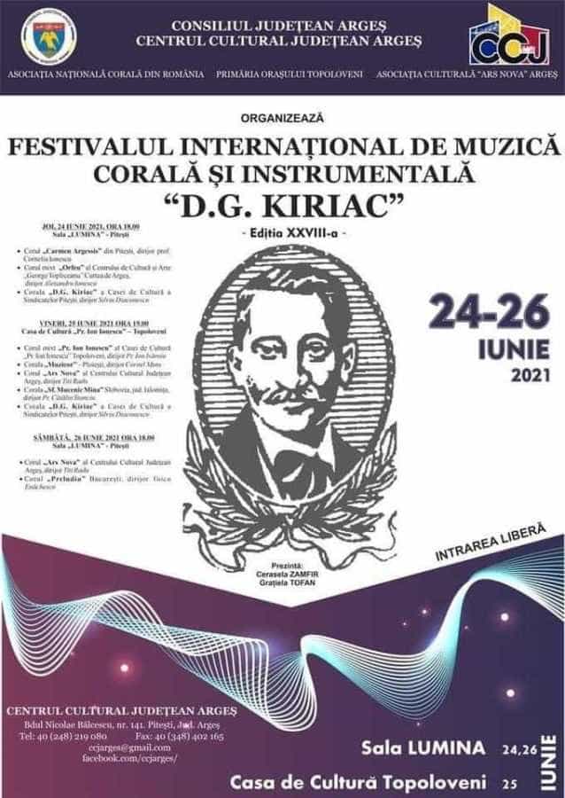Festivalul Internaţional de Muzică Corală ‘D.G. Kiriac’ debutează la Piteşti