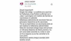 Mesaj de avertizare pe grupul medicilor de familie