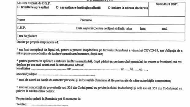 DOCUMENT – Ce formular trebuie completat la intrarea în România