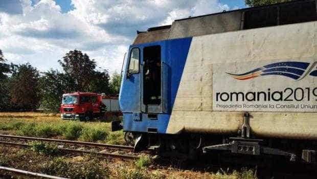 A ars locomotiva unui tren cu 80 de călători, pe ruta București-Pitești