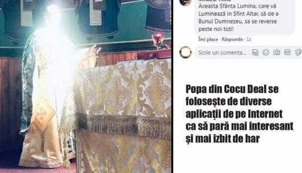 Popa Mateescu de la biserica din Cocu Deal, efecte speciale în altar