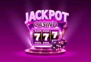 Golden,Slot,Machine,Wins,The,Jackpot.,Isolated,On,Purple,Background.