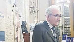 Maestrul Moise Mitulescu, la Palatul Cantacuzino – Muzeul ”George Enescu” din București, într-o alocuțiune rostită recent, la lansarea volumului ”60 de ani împreună cu Orchestra Inginerilor «Petru Ghenghea»”