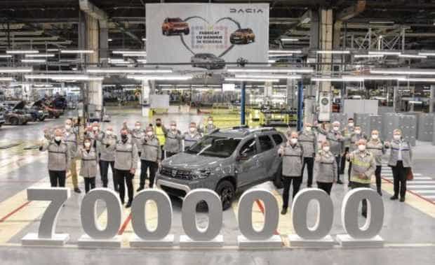 Dacia a fabricat autovehiculul cu numărul 7 milioane