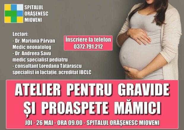 Atelier gratuit pentru gravide și mămici, la Mioveni