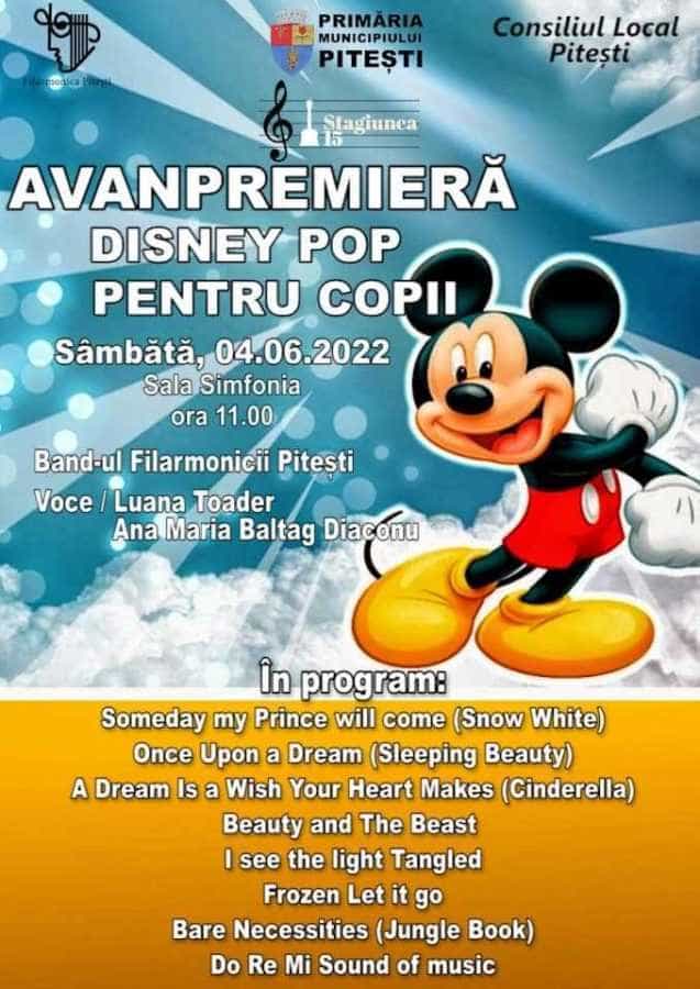Un nou proiect al Filarmonicii Pitești: Disney Pop pentru copii