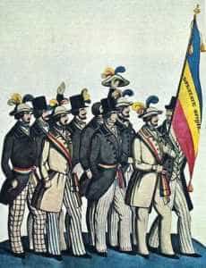 Tricolorul romanesc prezentat la Paris in 1848