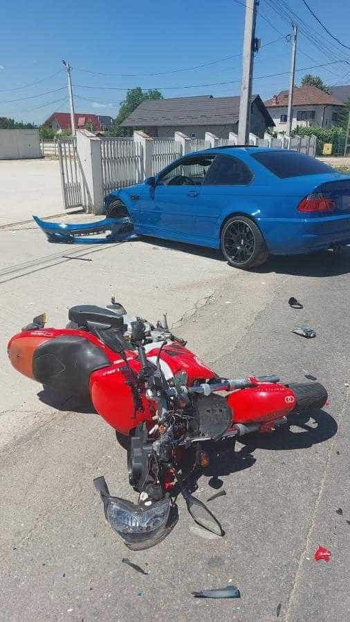 Accident cu motociclist în Argeș