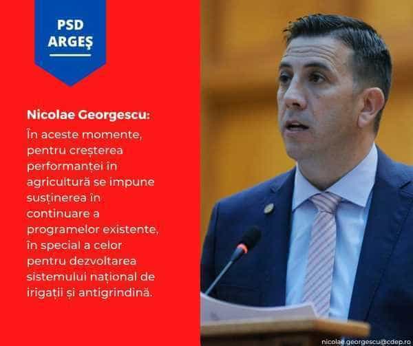 Nicolae Georgescu (PSD Argeș):  „Îi asigurăm pe români că România nu va duce lipsă de mâncare”