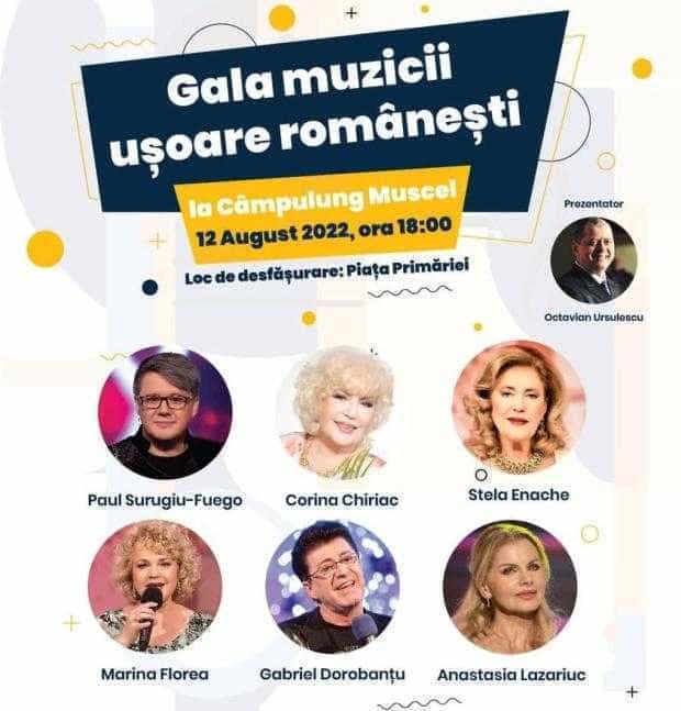 Artiști consacrați vin la Câmpulung la „Gala muzicii ușoare românești”