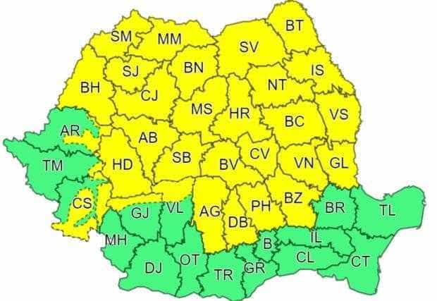 Atenționare meteo pentru Argeș