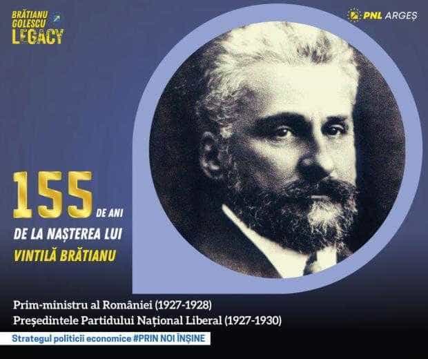 Dănuț Bica, senator PNL de Argeș: ”Se împlinesc 155 de ani de la nașterea lui Vintilă I.C. Brătianu”