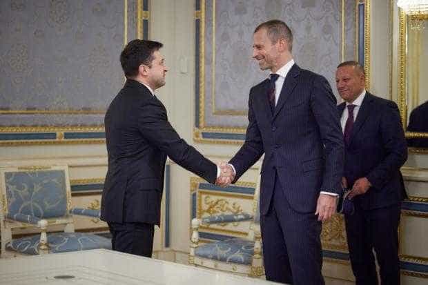 Volodimir Zelenski a discutat cu președintele UEFA. I-a mulțumit pentru sprijinul acordat în reluarea campionatului de fotbal