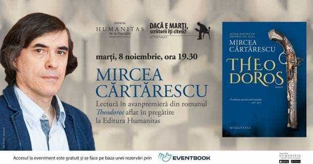 Lectură publică la librăria ”Humanitas” din Cișmigiu! Mircea Cărtărescu va citi în avanpremieră din romanul „Theodoros”