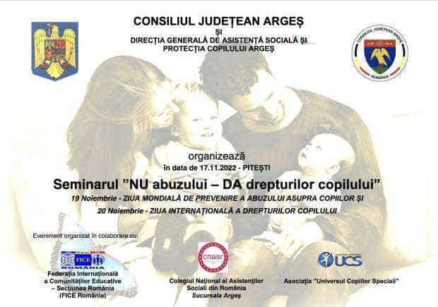DGASPC organizează seminarul cu tema “NU abuzului – DA drepturilor copilului”