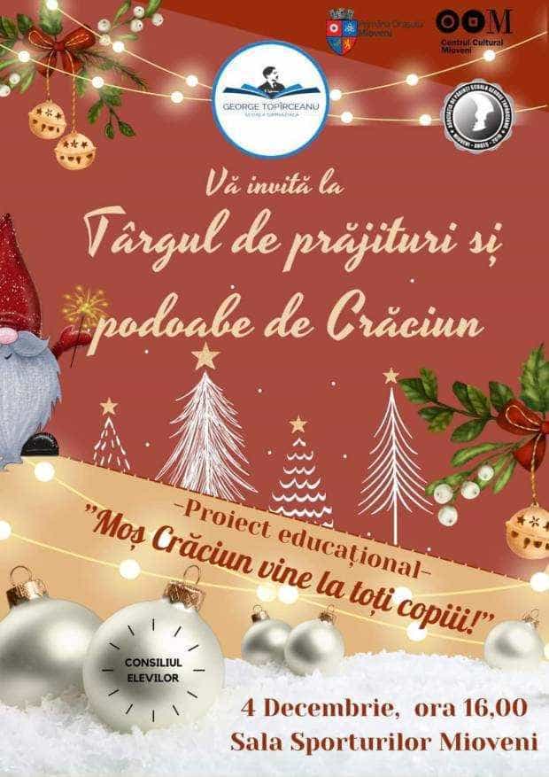 Târg de prăjituri și podoabe de Crăciun, înaintea meciului de handbal de la Sala Sporturilor Mioveni