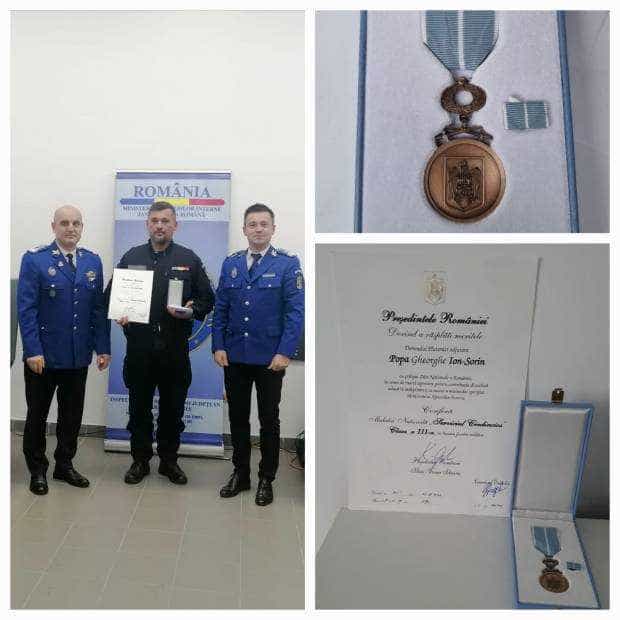 Un jandarm argeșean a primit medalia „Serviciul Credincios”