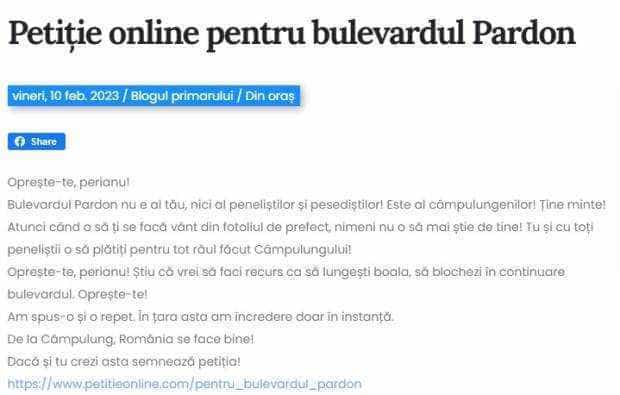 Lasconi a inițiat o petiție pentru Bulevardul „Pardon”