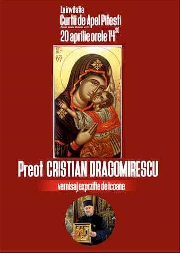 Vernisajul unei expoziții de icoane ale preotului Cristian Dragomirescu, la Curtea de Apel Pitești