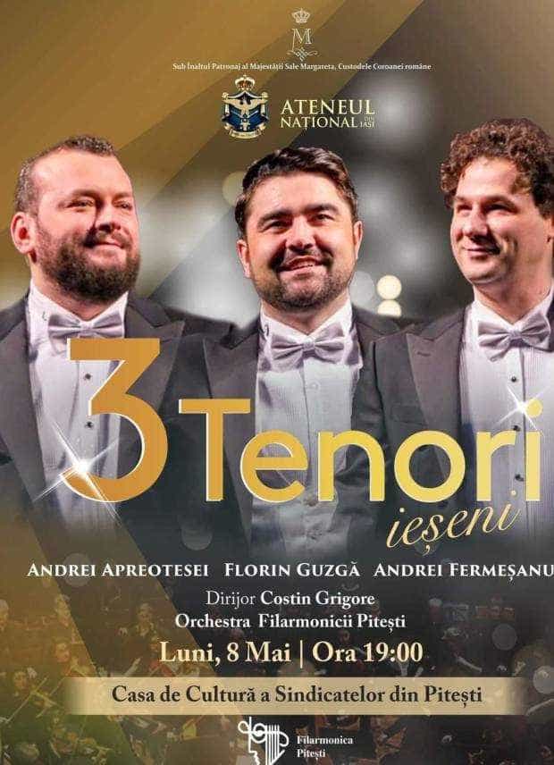 Trei tenori ieșeni cântă cu Filarmonica Pitești