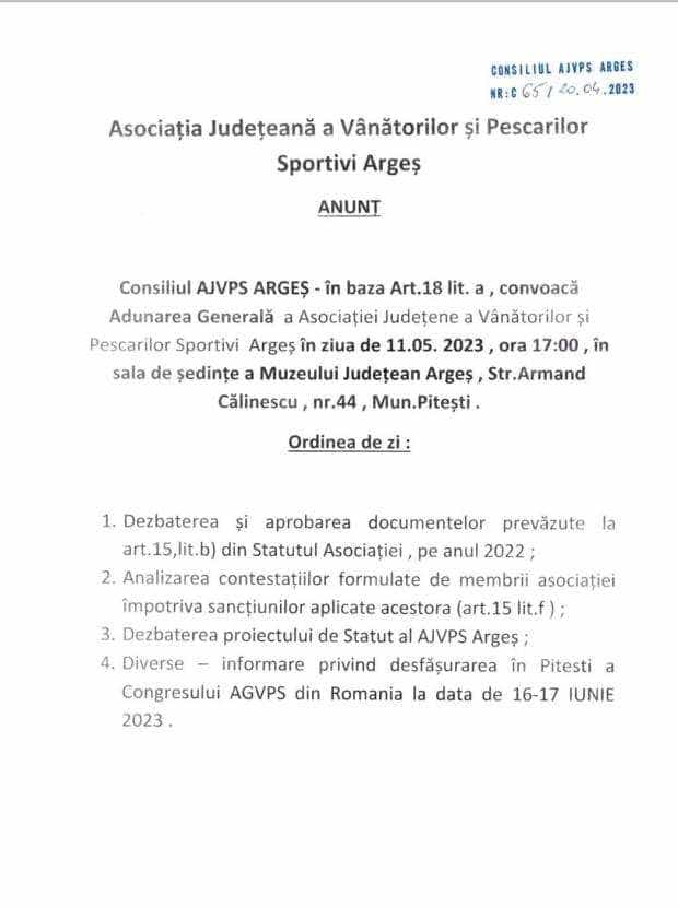 AJVPS Argeș în Adunare Generală la Muzeul Județean