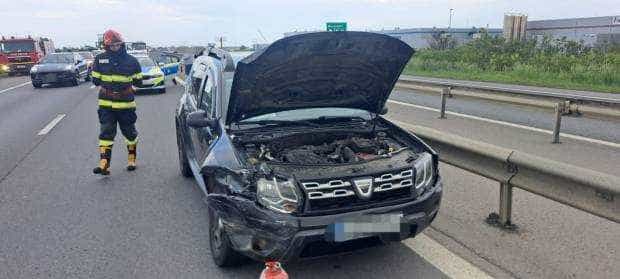 Accident cu două mașini pe Autostrada București-Pitești