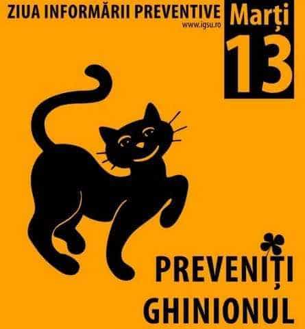 Marți 13 sau ceasul rău, pisica neagră! Campanie de prevenire a ghinionului desfășurată de ISU Argeș