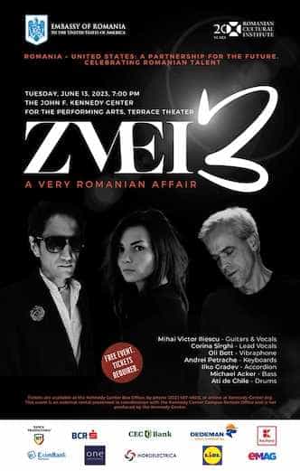  13 iunie 2023: Concert extraordinar ZMEI3 – “A Very Romanian Affair”, la Washington, pentru celebrarea Parteneriatului Strategic România-SUA
