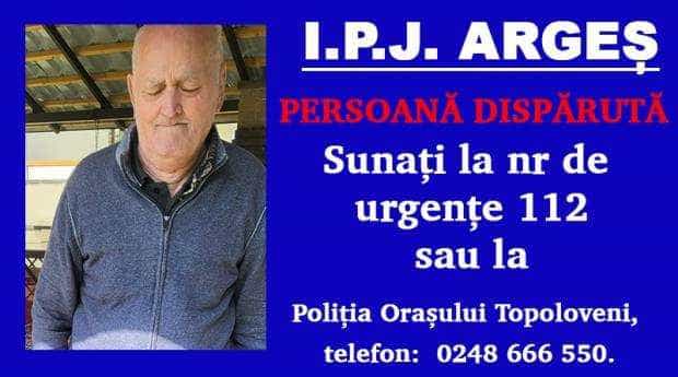 Un bătrân e dat dispărut de la un cămin din Argeș. Poliția îl caută