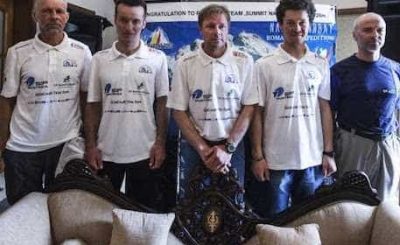 Alpiniștii români Zsolt Torok - Marius Gane - Aurel Salasan și Teo Vlad