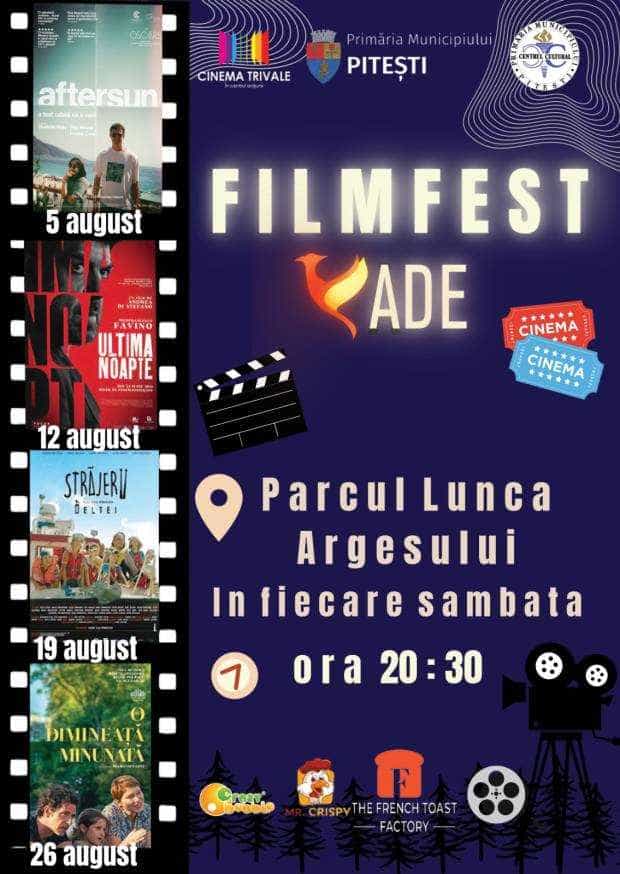 A doua seară a festivalului de film în aer liber „FilmFest ADE 2023”, sâmbătă, în Parcul Lunca Argeșului