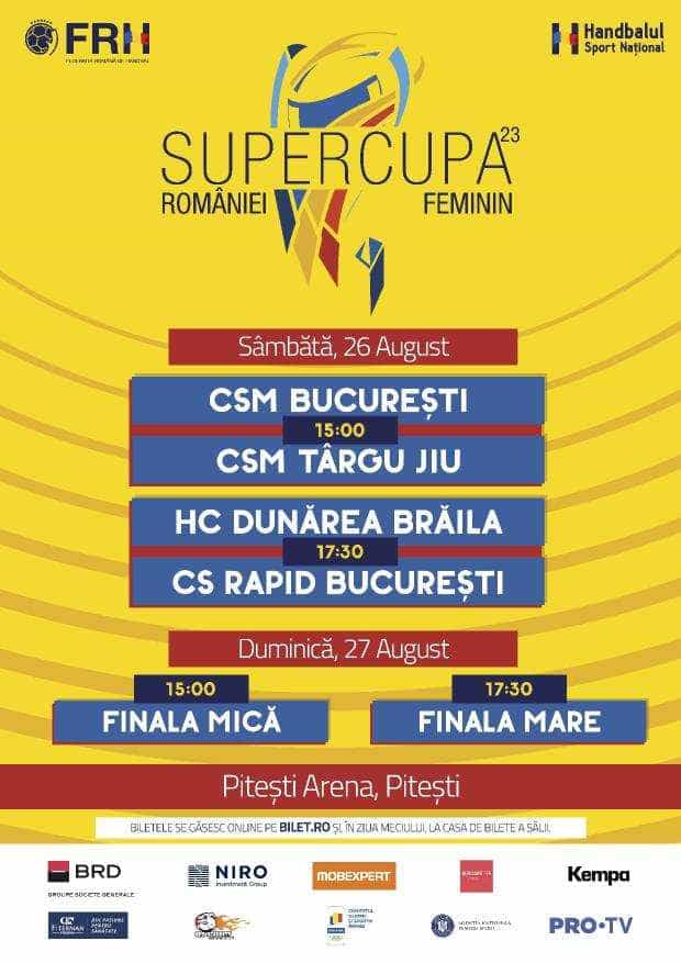 Supercupa României la handbal feminin se joacă la Pitești Arena