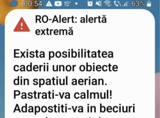 Mesaj RO-ALERT în Tulcea: „Adăpostiți-vă în beciuri sau adăposturi de protecție civilă”