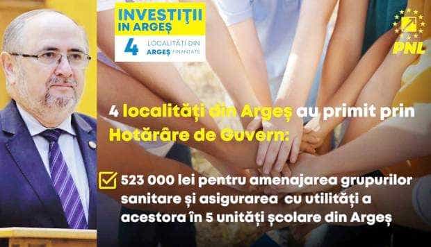 Senatorul Dănuţ Bica: „5 unităţi şcolare din Argeş, beneficiare ale HG privind amenajarea grupurilor sanitare”