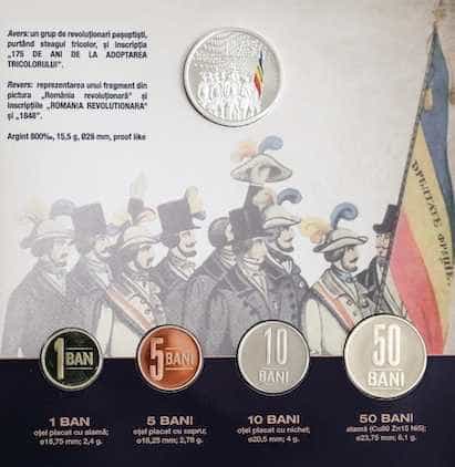 BNR: Lansarea în circuitul numismatic a setului de monetărie cu tema „175 de ani de la adoptarea tricolorului”
