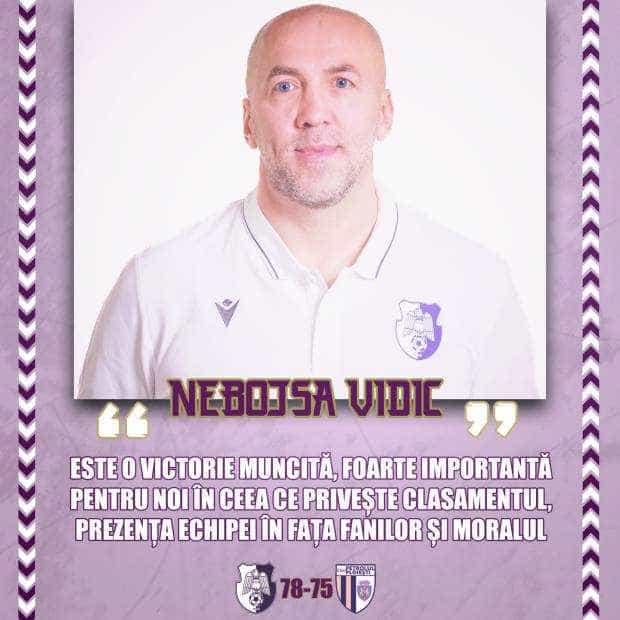 Ce spune antrenorul Nebojsa Vidic despre primul meci din campionat al FC Argeș Basketball