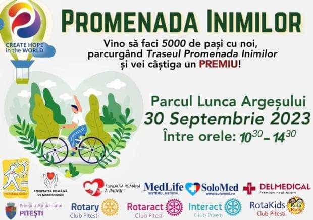 Sâmbătă, „Promenada Inimilor” în „Lunca Argeșului”