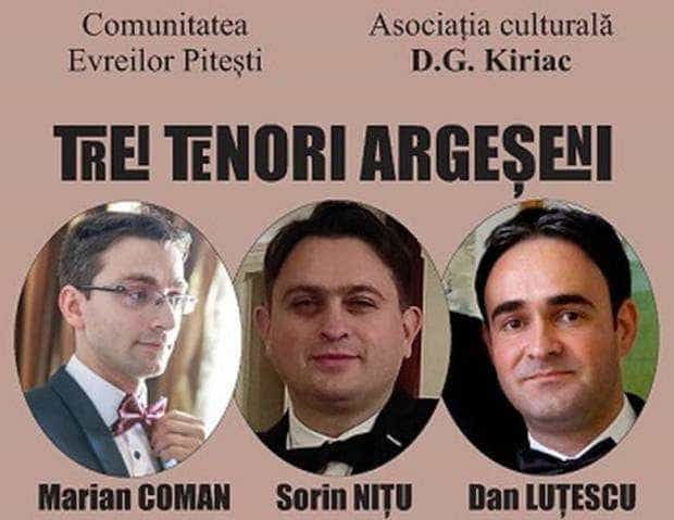 Trei tenori argeşeni, în concert extraordinar la Sinagoga Piteşti