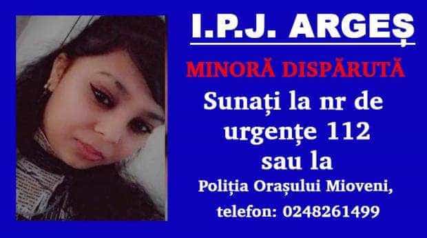 Argeş. O minoră a dispărut