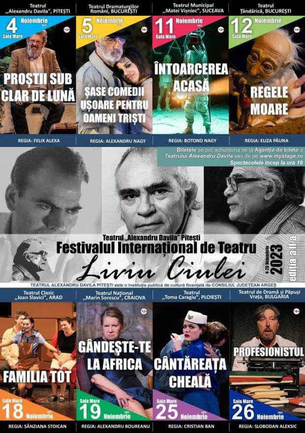 Festivalul Internațional „Liviu Ciulei”, la Pitești. Lansări, expoziții și piese de teatru