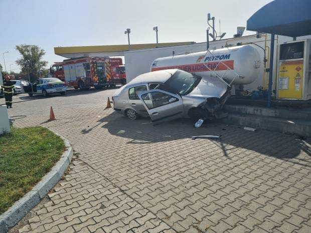 Accident la Piteşti, lângă un rezervor GPL! Atac de panică