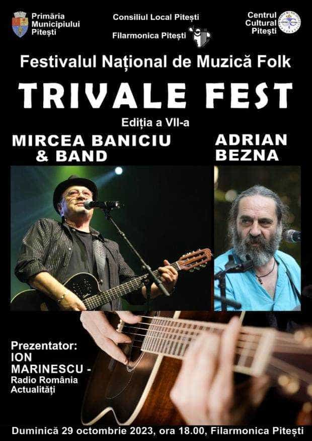 Mircea Baniciu, la Festivalul Naţional de Muzică Folk „Trivale Fest”, duminică, la Filarmonica Pitești