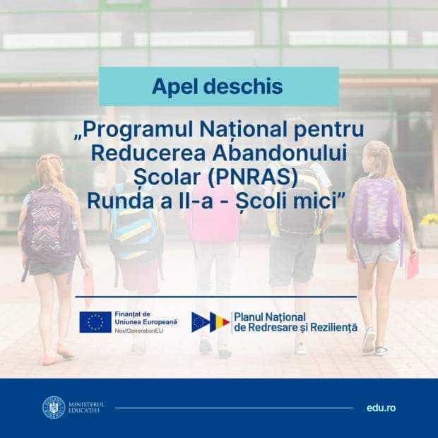 Program pentru reducerea abandonului școlar. Proiectele se depun până la 30 noiembrie