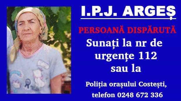 O argeşeancă de 76 de ani a dispărut de acasă! Joi spunea că a ajuns la Bucureşti